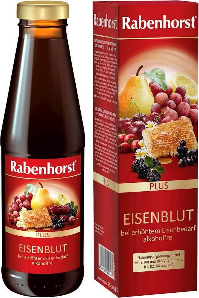 Frucht- und Kräutergetränk mit Eisen und Vitamin C B1 B2 B12 450 ml - RABENHORST