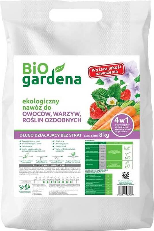EKO 8 kg hnojivo pro ovoce, zeleninu a okrasné rostliny - BIO GARDENA