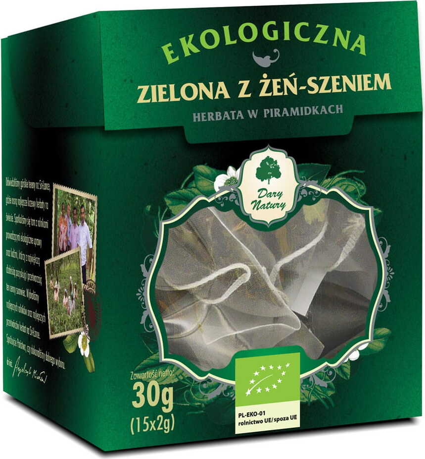 Zelený čaj s ženšenem BIO-Pyramide (15 x 2 g) - DARY PŘÍRODY
