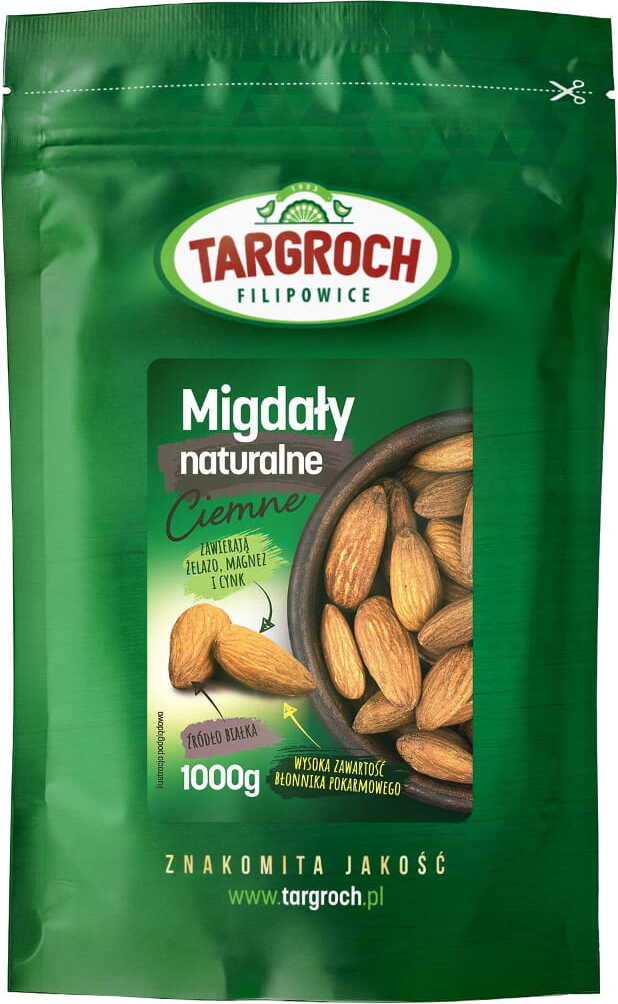 Natürliche dunkle Mandeln 1000g TARGROCH