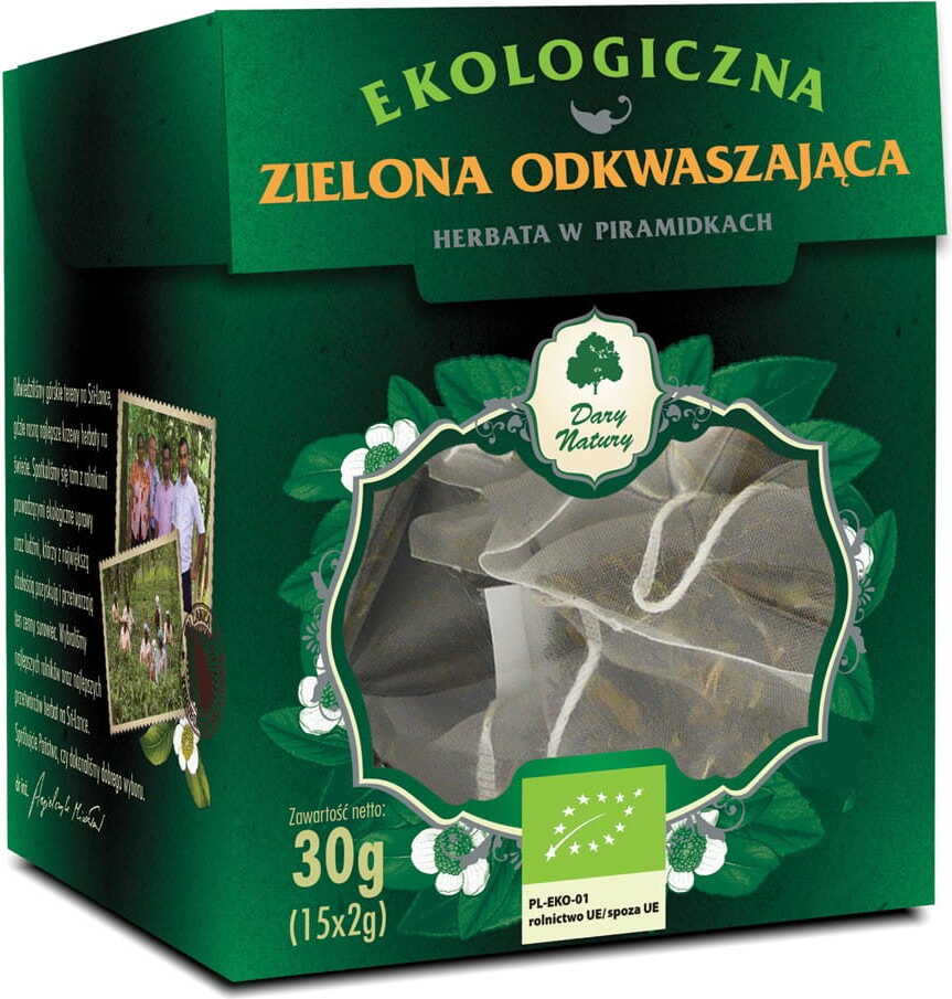 Ceai verde alcalinizant BIO Piramide (15 x 2 g) - DARURILE NATURII