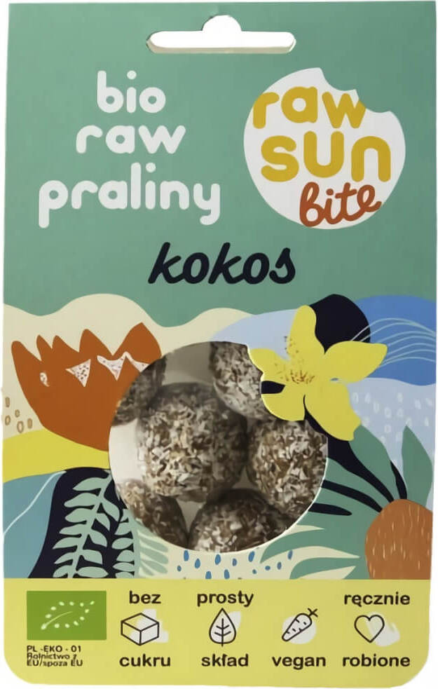Pralines à la noix de coco bio 105 g - RAW SUN BITE
