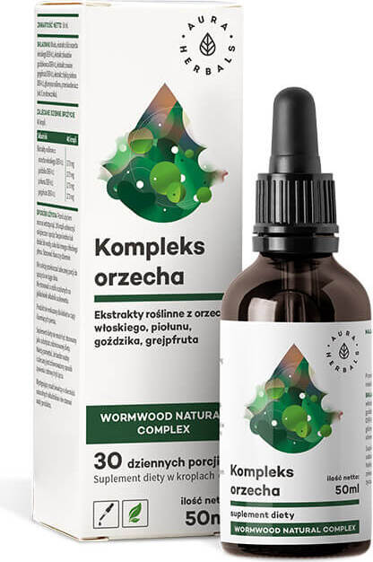 Walnusskomplex Pflanzenextrakte Wermut Nelke Grapefruit Wermut Naturalm Komplex Tropfen 50 ml AURA HERBALS