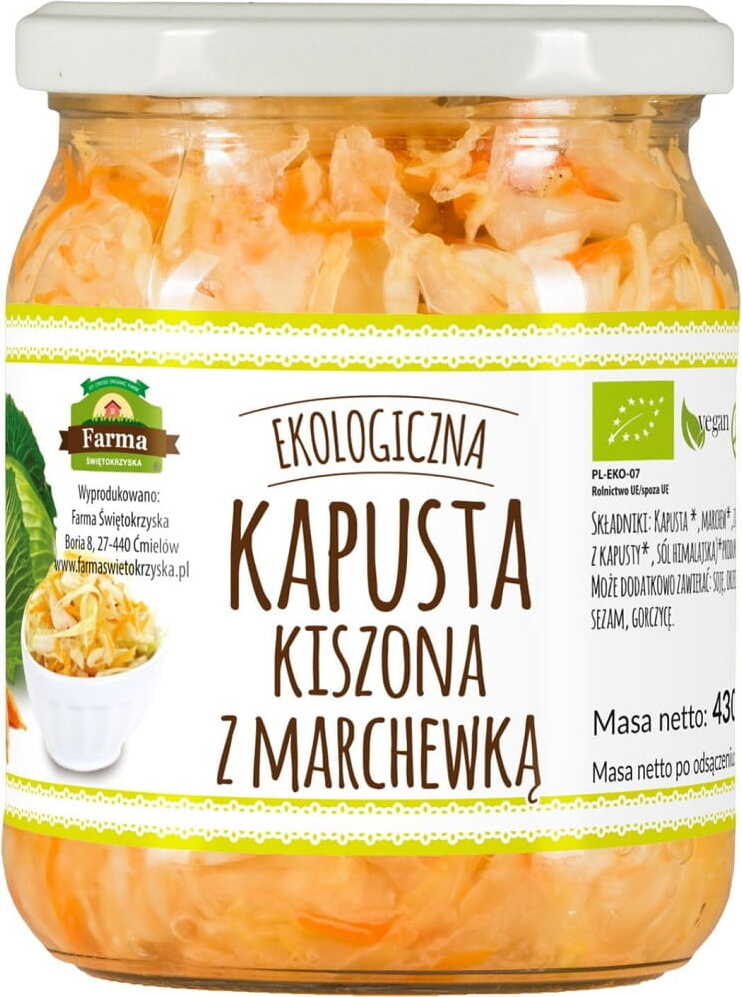 BIO Sauerkraut mit Karotten 420g BAUERNHOF ŚWIĘTOKRZYSKA