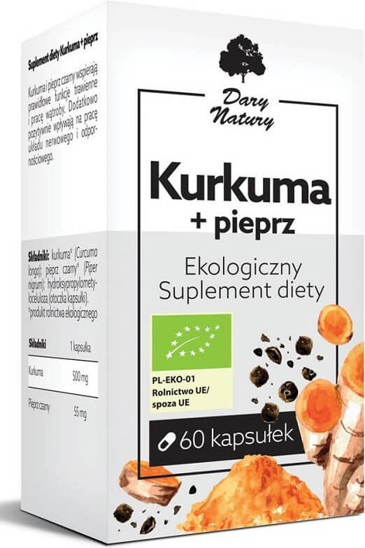 Kurkuma med peppar EKO 60 kapslar (555 mg) - NATURENS GÅVOR