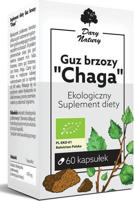 Chaga-Björksvamp BIO 60 Kapslar (470 mg) - NATURENS GÅVOR