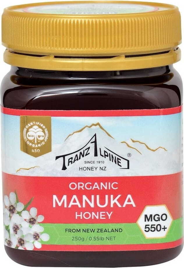 Mật ong Manuka MGO 550 + Hữu cơ 250 g - TRANZALPINE
