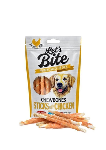 LET'S BITE CHEWBONES STICKS mit HUHN 300g - BRIT