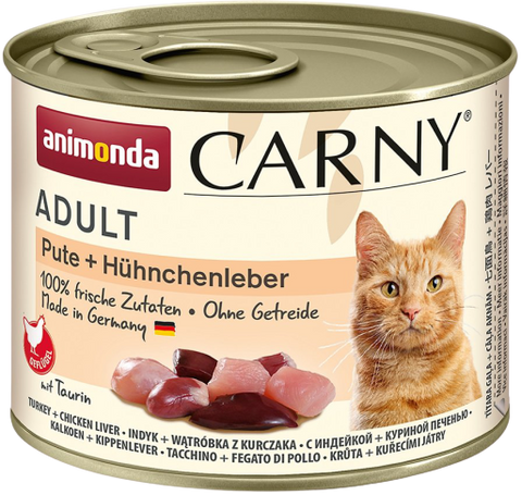 Carny Adult Dose mit Puten- und Hühnerleber 200g - ANIMONDA