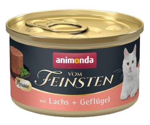 Vom Feinsten Mousse für Katzen Dose mit Lachs und Geflügel 85g - ANIMONDA