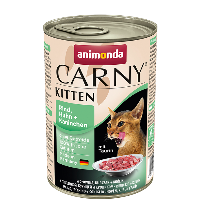 Carny Kitten Dose mit Rind, Huhn und Kaninchen 400g - ANIMONDA