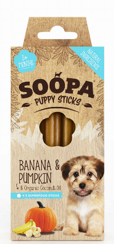 PUPPY STICKS Banane & Kürbis (Banane und Kürbis) 100g - SOOPA