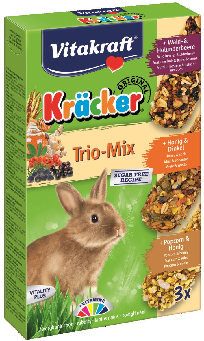 KRACKER Stick für Kaninchenpopcorn, Honig und Waldfrüchte 3St - VITAKRAFT