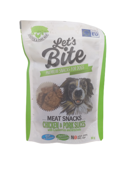 LET'S BITE MEAT SNACKS HÄHNCHEN MIT SCHWEINEFLEISCH 80g - BRIT