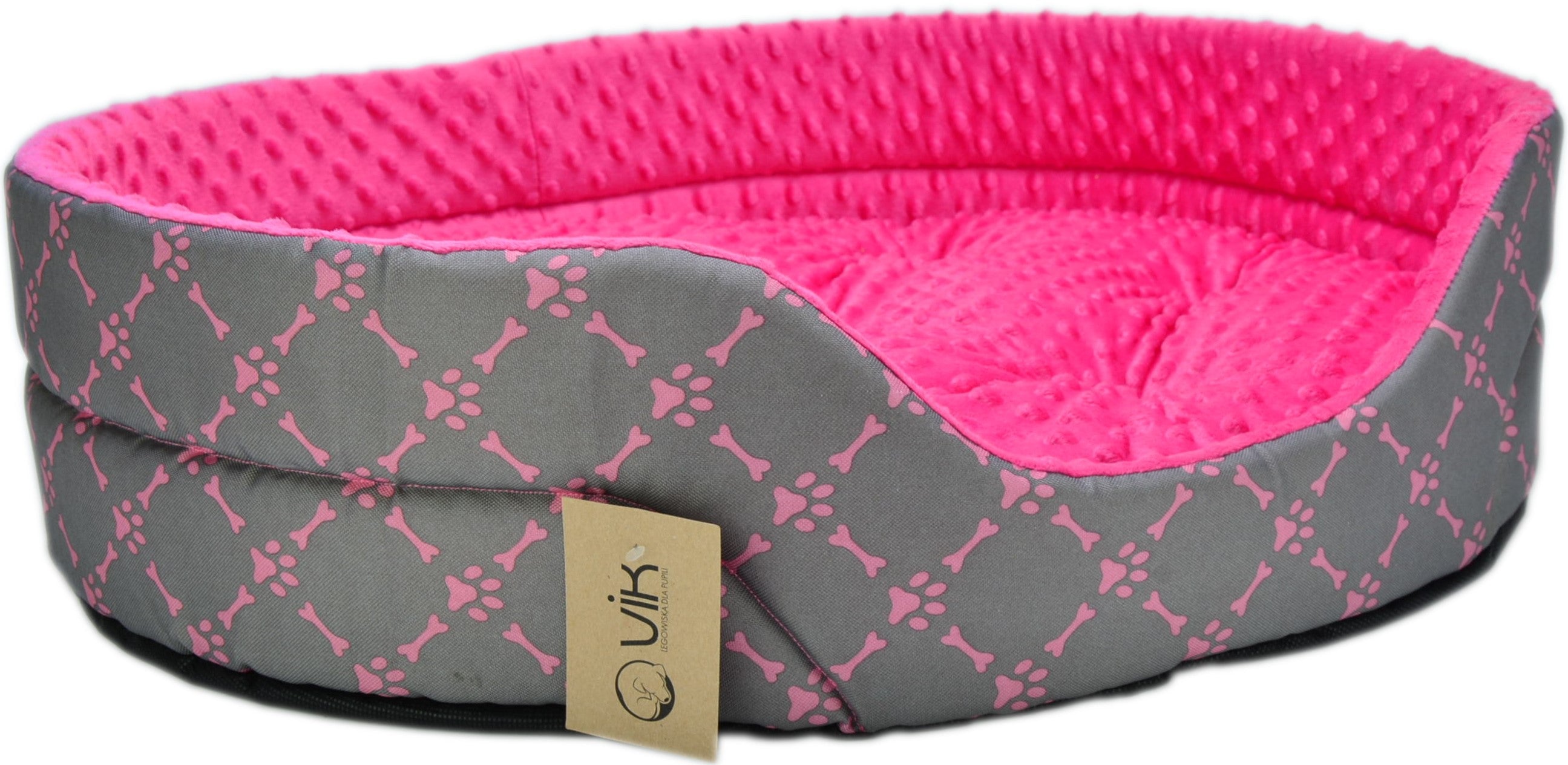 OVALES BETT MIT MINKY-KISSEN Nr. 6 70x60 Pink Cube - VIK