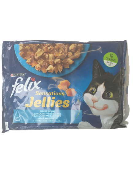 SENSATIONS JELLIES Sachet mit Fischgeschmack für Katzen in Gelee (4x85g) - FELIX