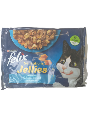 SENSATIONS JELLIES Sachet mit Fischgeschmack für Katzen in Gelee (4x85g) - FELIX