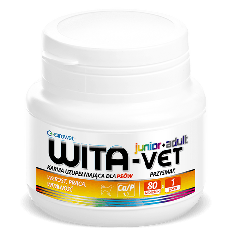 Wita-Vet Ca/P=1,3 - Vitaminergänzung für Hunde 1g 80 Tab. -EURET