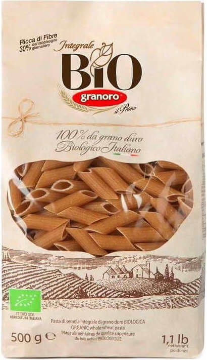 Mezze Penne Rigate täysjyväpastaa BIO 500 g GRANORO