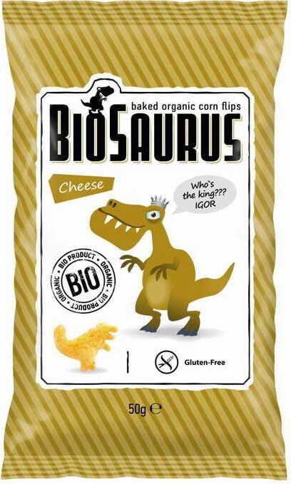 Dinosaurier Jagung Cip Rasa Keju tanpa gluten ORGANIK 50 g BIOSAURUS