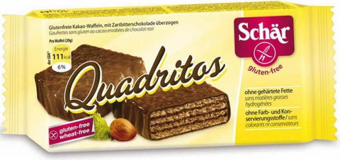 Glutenfreie Quadritos Waffeln in Schokolade 40 g SCHÄR