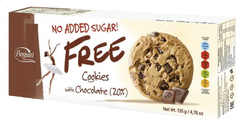 Biscuits au chocolat 20% sans sucre 135 g BOGUTTI