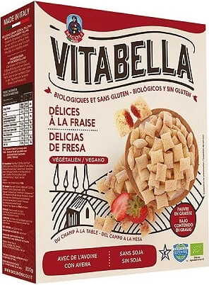 Gối yến mạch nhân dâu tây không chứa gluten hữu cơ 300 g VITABELLA
