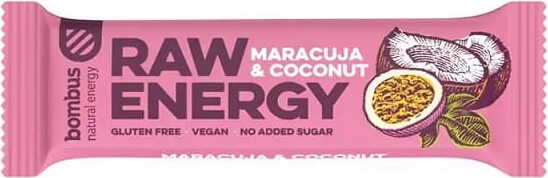 Raw Energy มาราคูจา มะพร้าว ปราศจากกลูเตน 50 กรัม BOMBUS