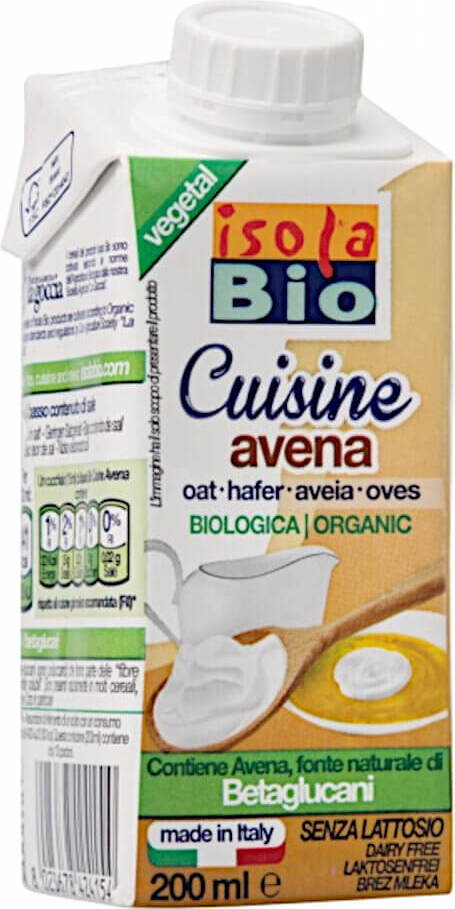 Aveia em flocos creme para cozinhar orgânica 200 ml ISOLA bio