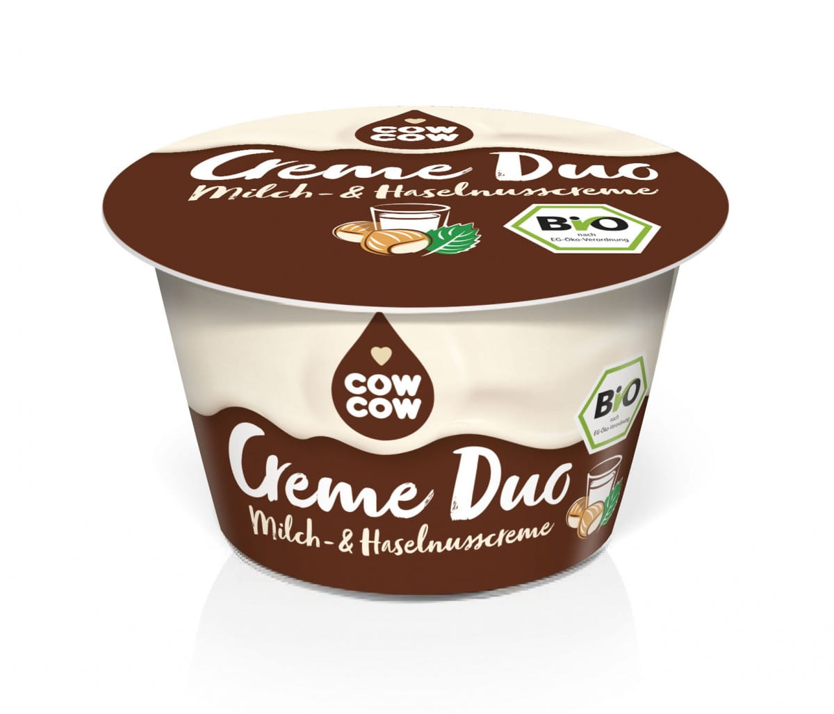 Milk dessert with cocoa and nut sauce ORGANIC 125 g - COW COW