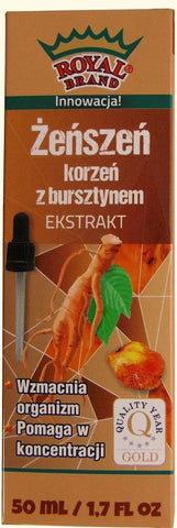 Bernsteinextrakt mit Ginseng in Tropfen BIO 50 ml - ROYAL BRAND