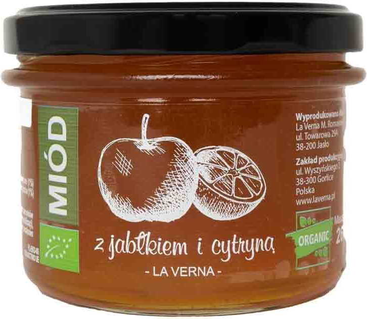 Madu bunga campur dengan apel dan lemon BIO 250 g - LA VERNA