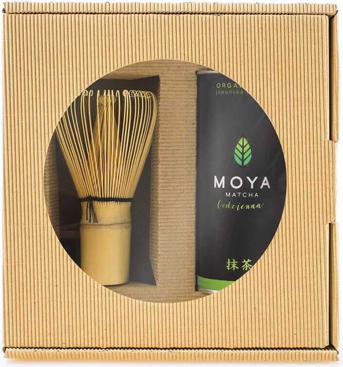 Set di tè verde Matcha in polvere quotidiano BIO 30 g + frusta di bambù - MOYA MATCHA