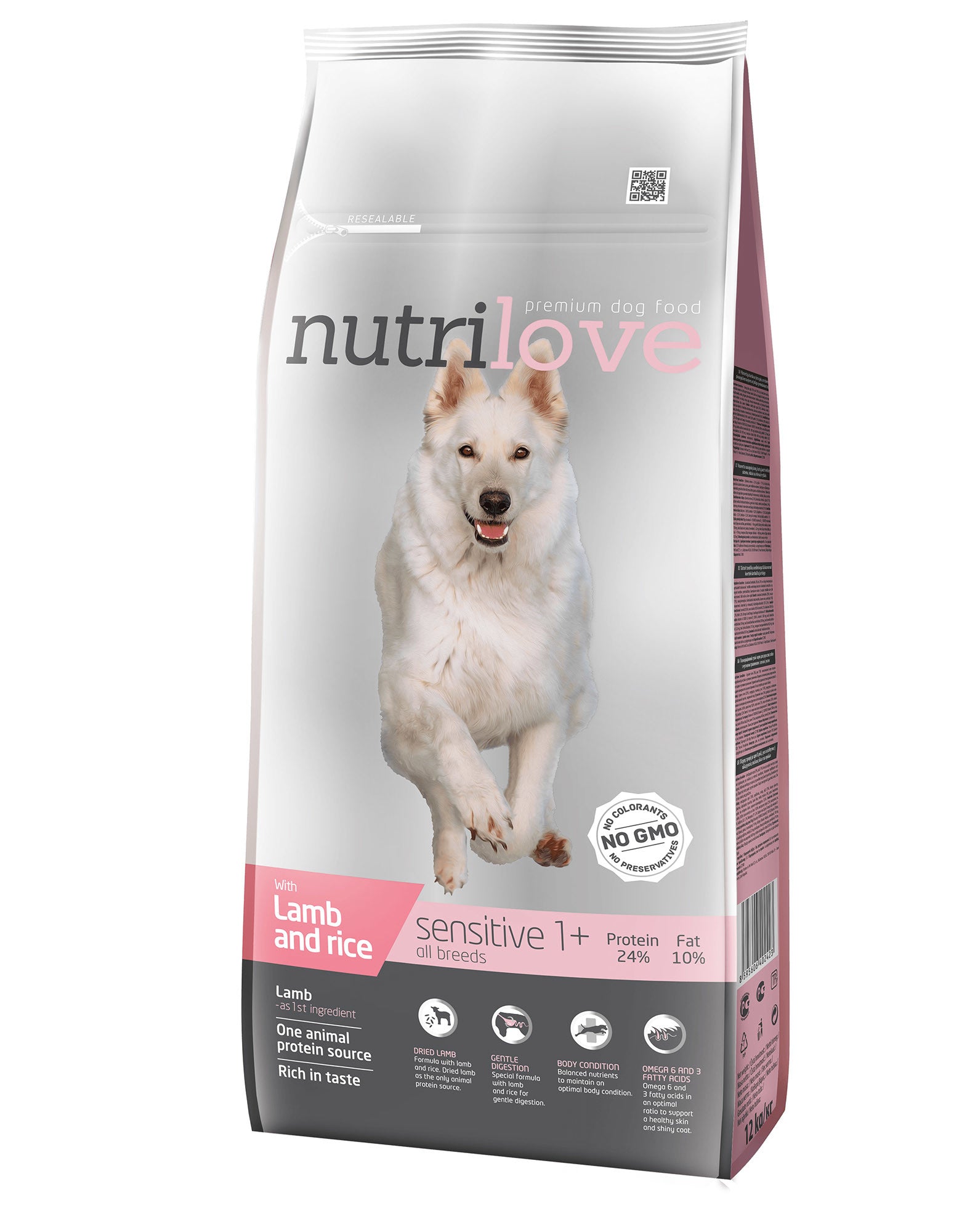 Premium für Hunde SENSITIVE mit Lamm und Reis 12kg [11489] - NUTRILOVE