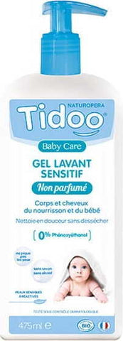 Körper- und Haarwaschgel für empfindliche Haut für Babys und Kinder eco 475 ml - TIDOO