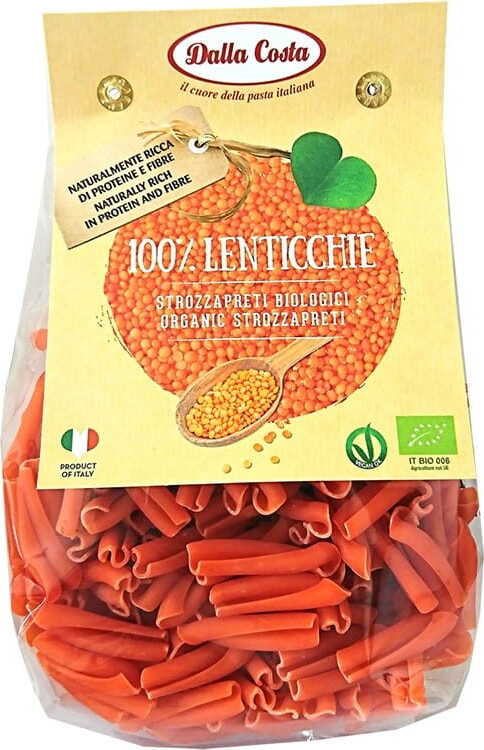 Pasta (kacang merah) Strozzapreti bebas gluten BIO 250 g - DALLA COSTA