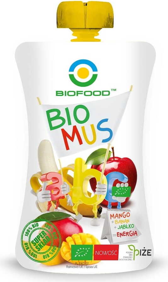 Mangomousse - Banán a jablko BIO 90 g - BIO POTRAVINY