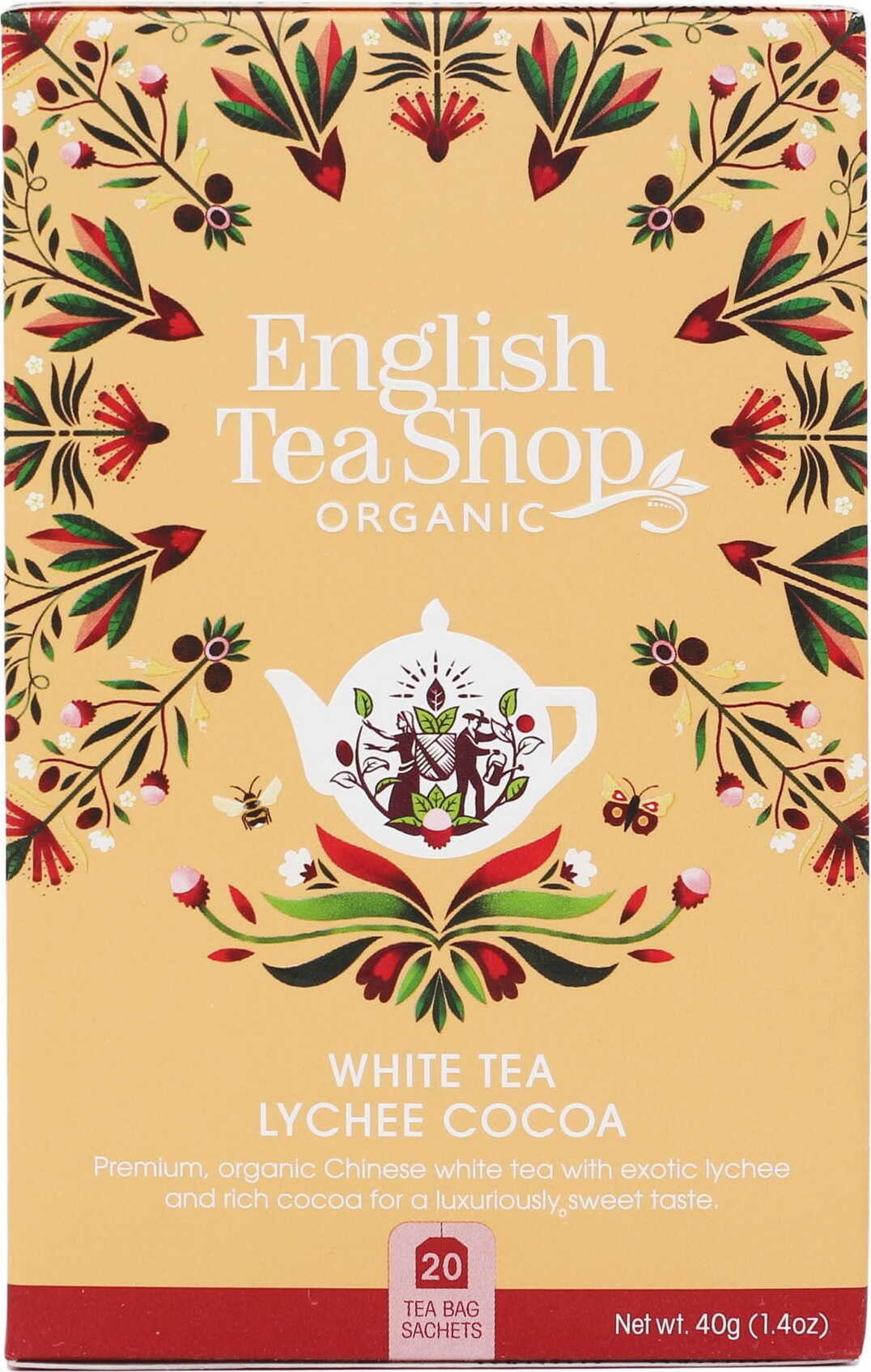 Bílý čaj Liči KAKAO 20x2 g BIO 40 g ENGLISH TEA SHOP