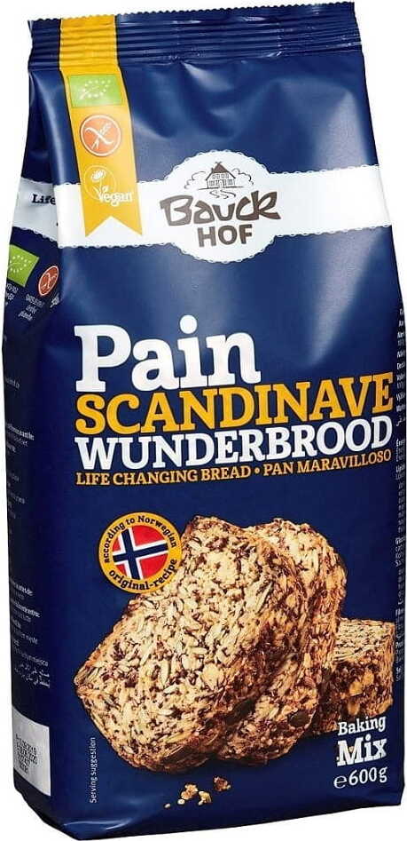 Miscela per pane con fiocchi d'avena integrali con aggiunta di fiocchi d'avena e semi senza glutine BIO 600 g - BAUCK HOF