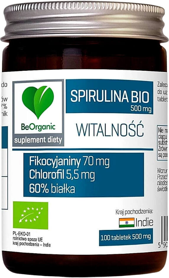 สไปรูลิน่า ออร์แกนิค 100 เม็ด (500 มก.) - BE ORGANIC