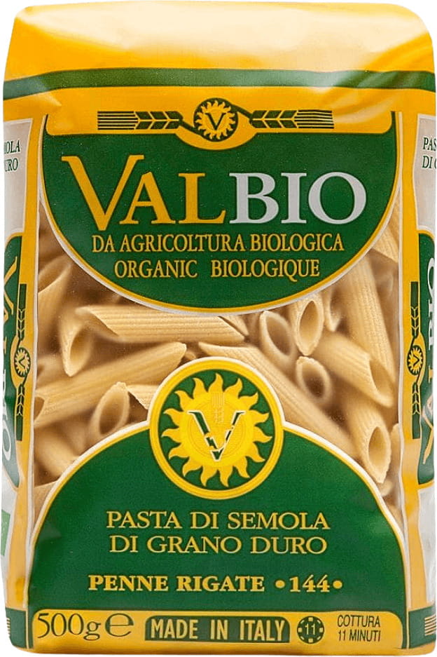 Mì ống Penne Rigate (Lúa mì cứng) hữu cơ 500g - VALBIO