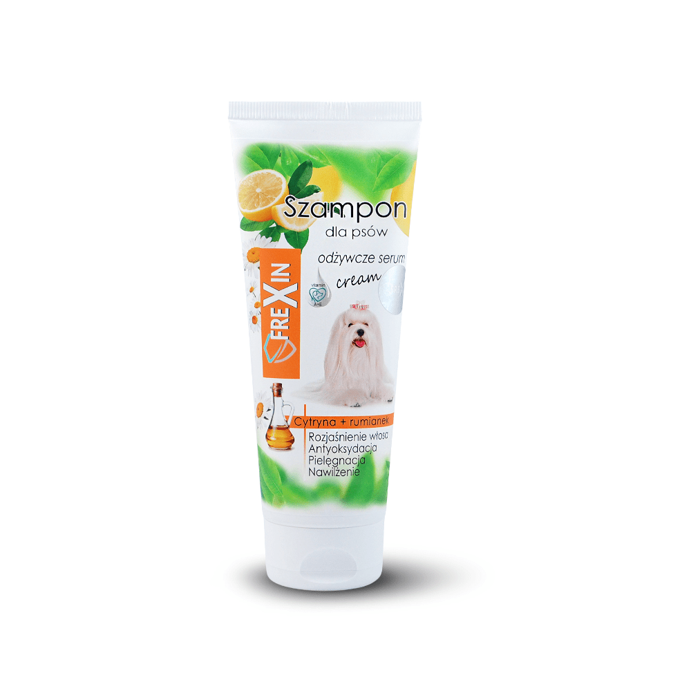 Shampoo für Hunde mit weißem und hellem Haar - Zitrone & Kamille 220 g [20974] - FREXIN