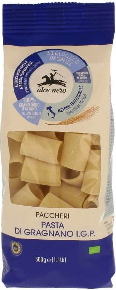 Pasta (durumvete) paccheri EKO 500 g - ALCE NERO