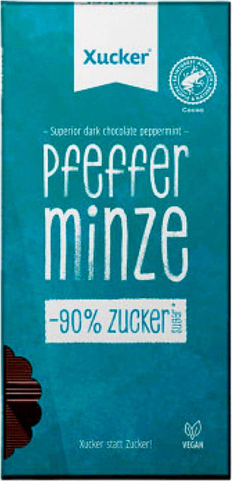 Cioccolato fondente 75% cacao con xilitolo e menta senza zuccheri aggiunti 80 g XUCKER