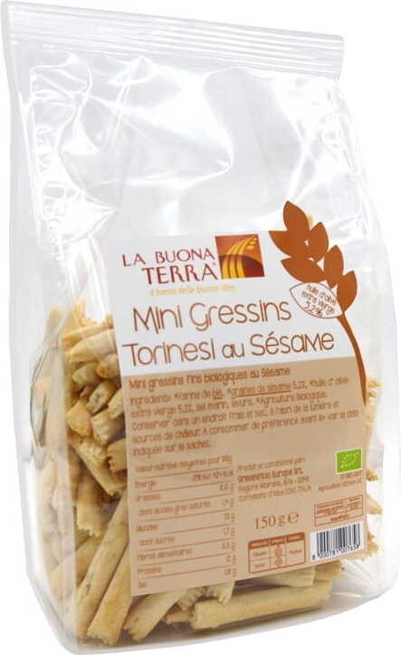 Mini Grissini Grissini se sezamem BIO 150 g - LA BUONA TERRA