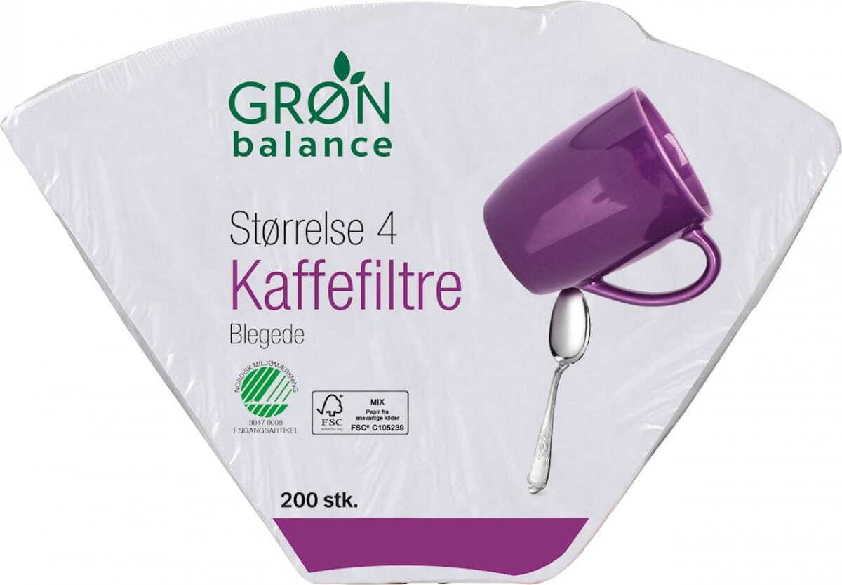 Kávový filtr z papíru, bílý, velikost 4 (200 ks) - GRON BALANCE
