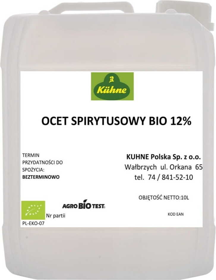 Spirit Vinegar 12% ORGANIC 10 L - HORECA (KUHNE)