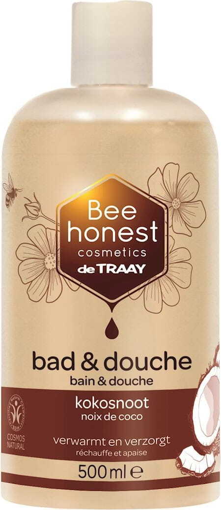 Dusch- og badegel opvarmende kokosnød Øko 500 ml - BEE HONEST