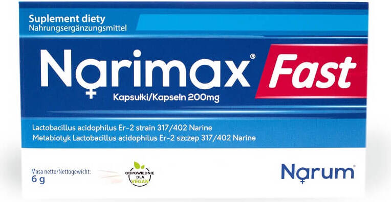 Narimax nhanh chóng - Narine chuyển hóa 200 MG 30 viên nang NARUM