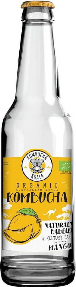 Kombucha com sabor de manga orgânica 330 ml - KOALA KOMBUCHA